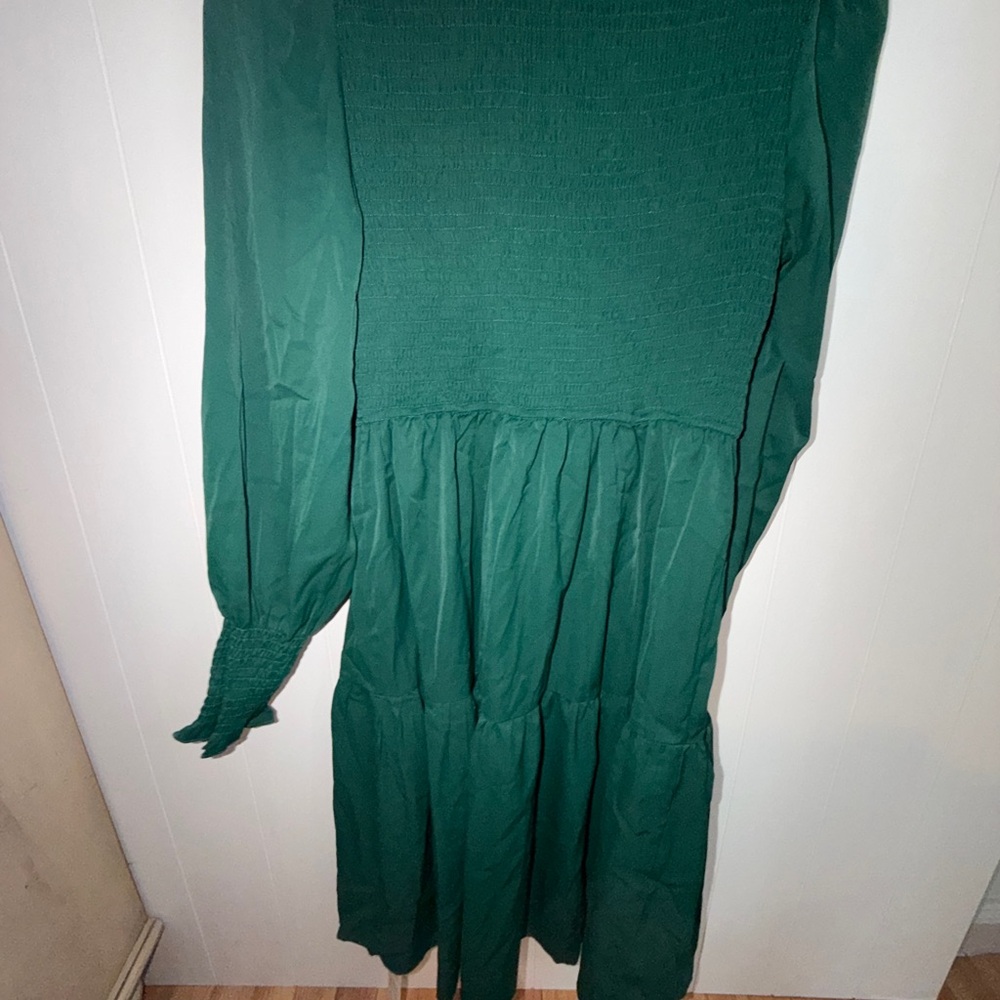 Brand new Cupshe Ruched Maxi Dress High neck Long Sleeve Dress - Picture 8 of 8